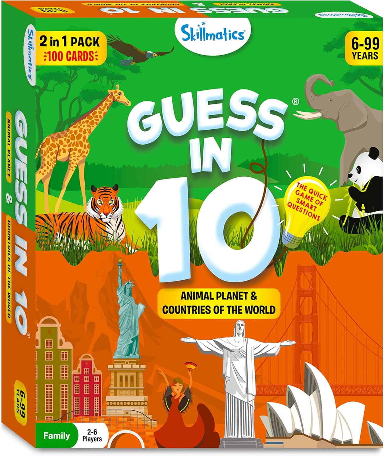 Guess in 10 Animals & Countries Combo, Perfect for Boys, Girls, Kids & Families Who Love Card Games, Educational Toys, Travel Games, Trivia, Gifts for Ages 6, 7, 8, 9, 10 & Up
